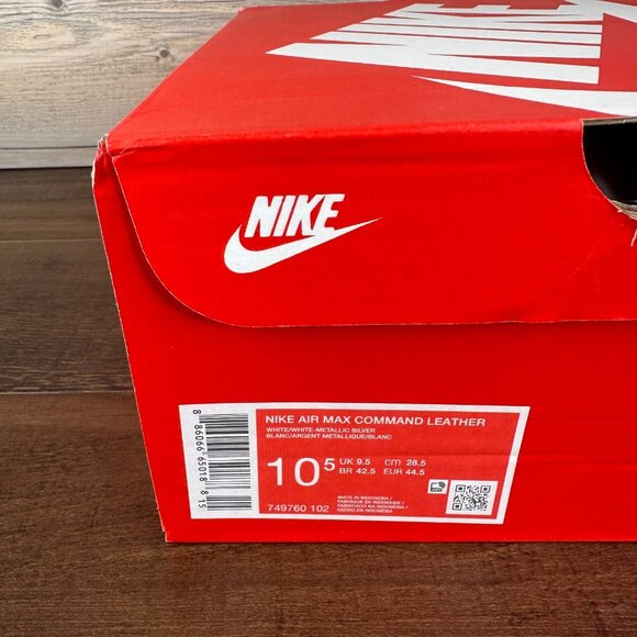 Nike Air Max Command Leather Mens Size 10.5 White Metallic Silver 749760 102 - Picture 9 of 9